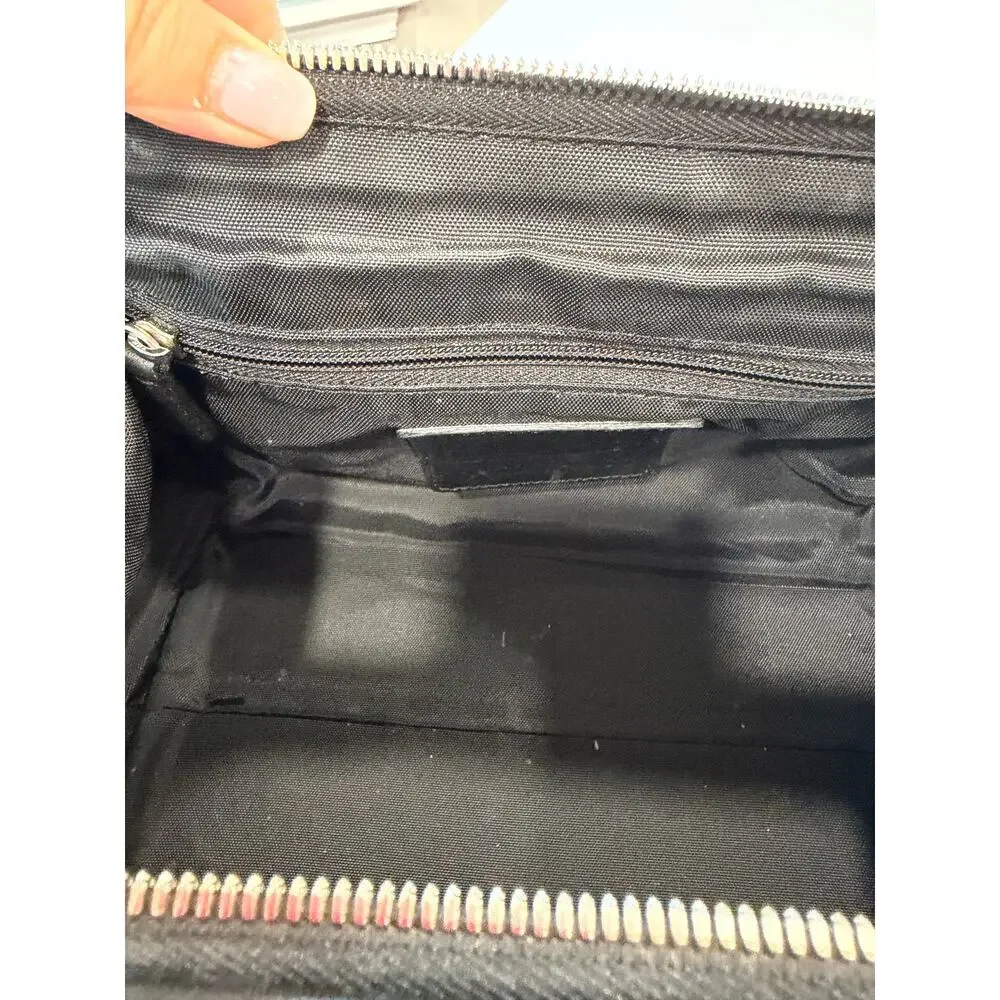 Coach black leather toiletry bag